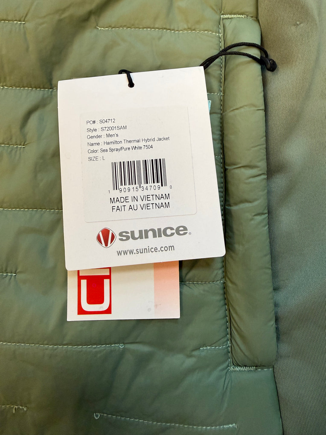 Sunice Hamilton Thermal Hybrid Jacket - Sea Spray - Large