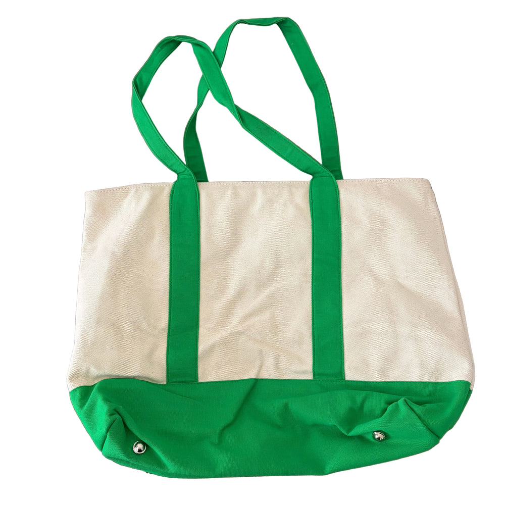 Ame & Lulu Volley Tennis Tote - Natural/Green - Skorzie