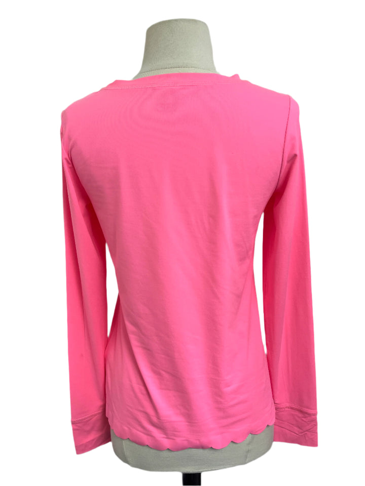 Lilly Pulitzer Luxletic Renay Scallop Sunguard Top - Pink - Skorzie