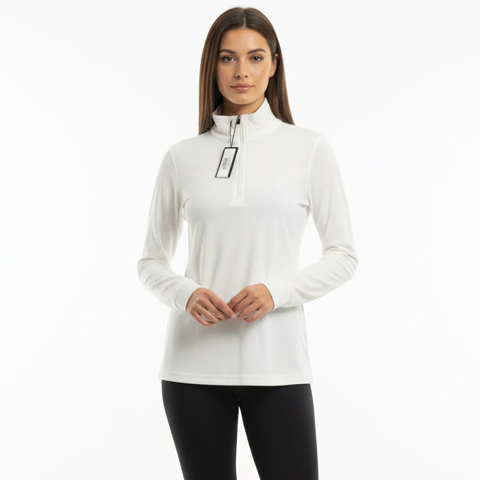 Straight Down Women's Quarter-Zip Aero White Size S