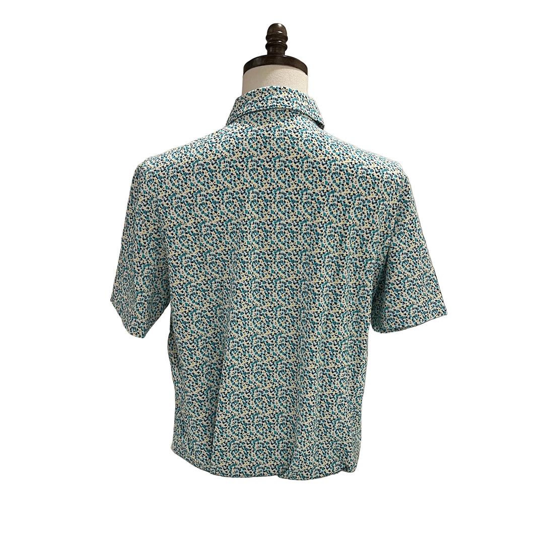 IBKUL Floral Polo - Turquoise/Navy/Yellow - Large - Skorzie