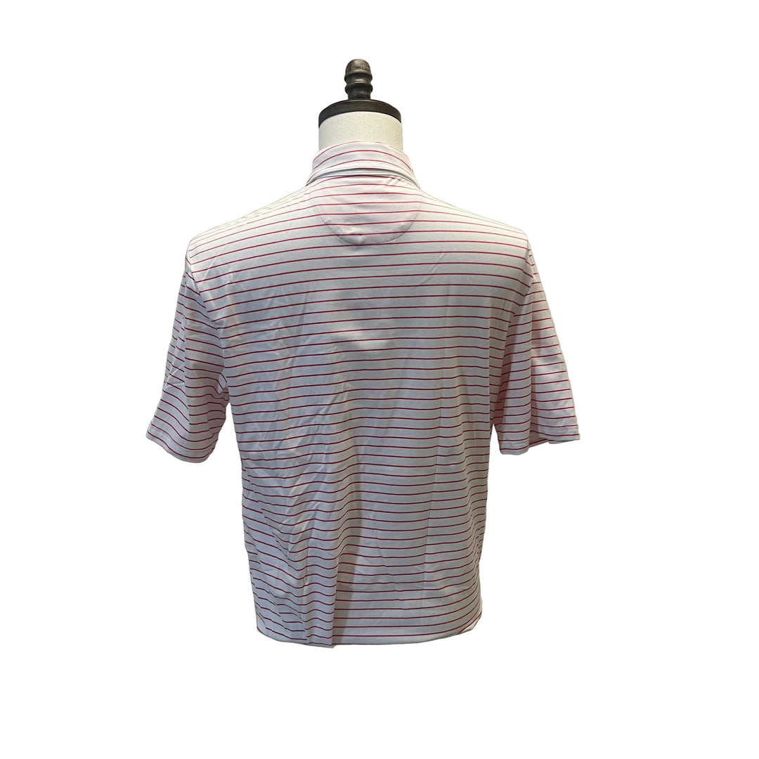 Johnnie-O Neese Stripe Polo (w/ logo) - Cherry - FINAL SALE ITEM - Skorzie