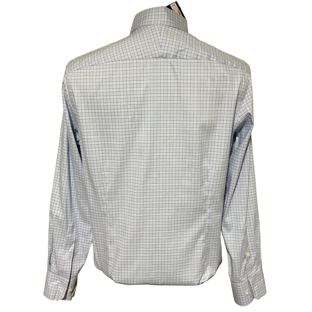 Mizzen + Main Trim Fit Hilton L/S Dress Shirt - Sky Plaid - Medium