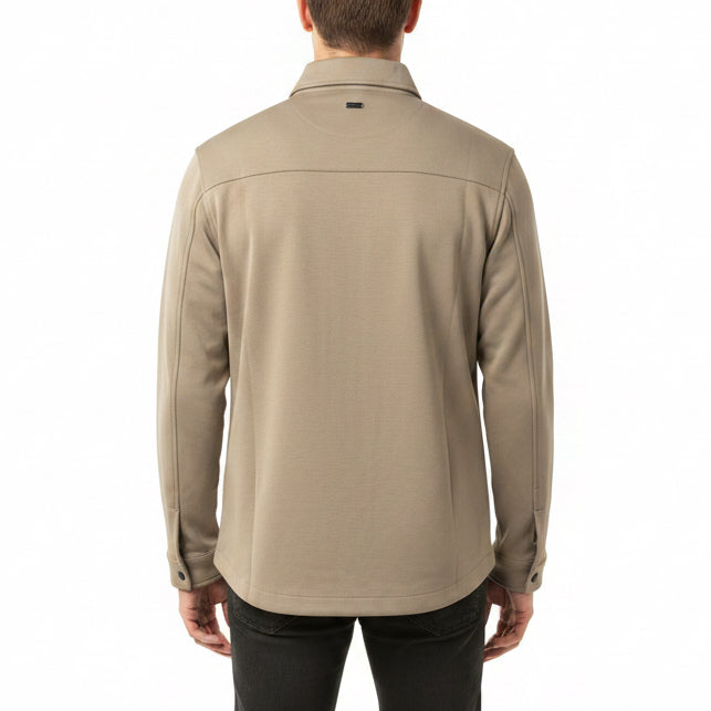 Bugatchi Men's Shirt Jacket Soft Touch™ Snap Front Walnut Size S