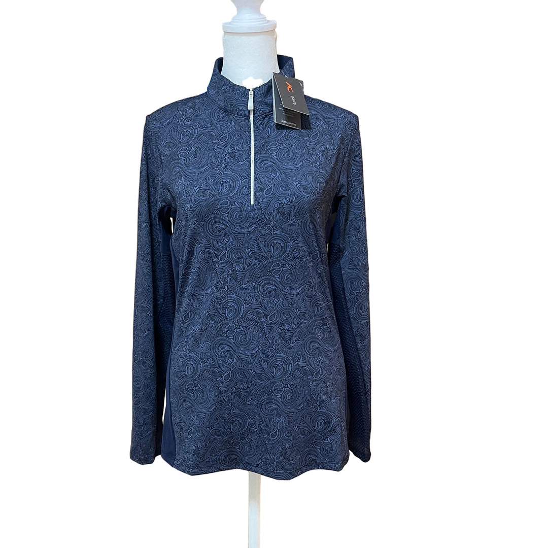 Kjus Sunshine Printed 1/2 Zip (w/logo) - Atlanta Blue - Skorzie