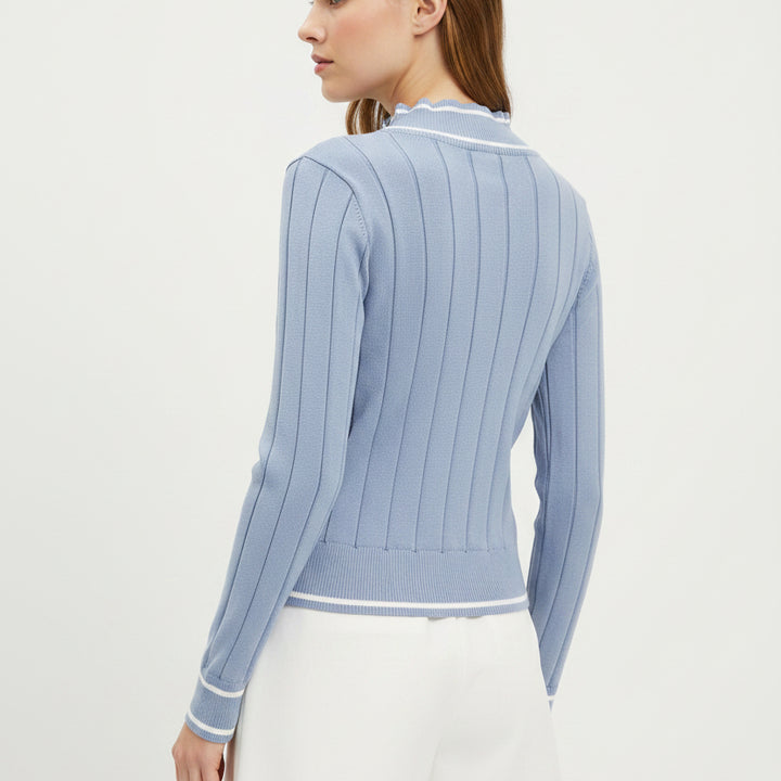 Rhone Women's Sweater Varsity Cable Knit Hydrangea Blue Size S
