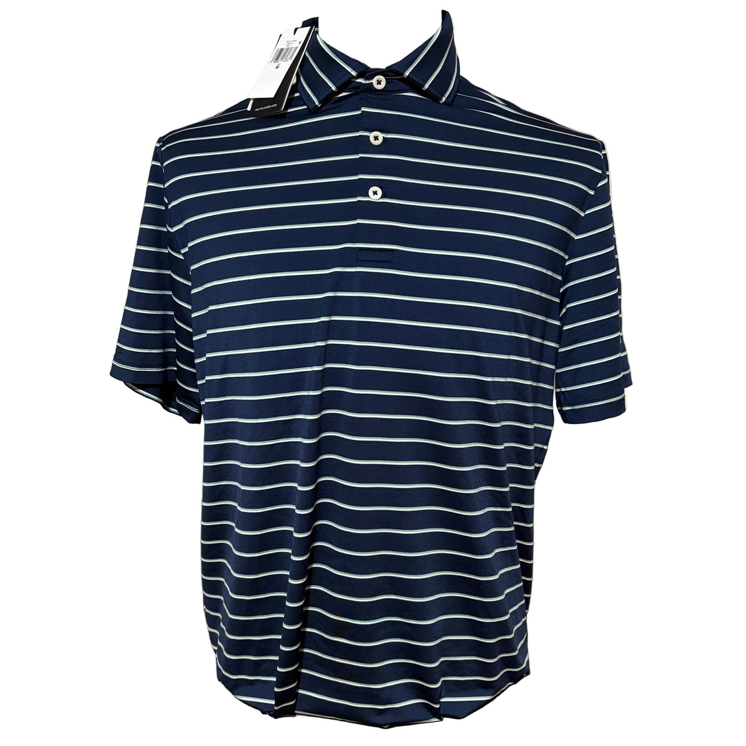 RLX Ralph Lauren Men's Knit Stripe Polo (w/logo) - Navy - Skorzie