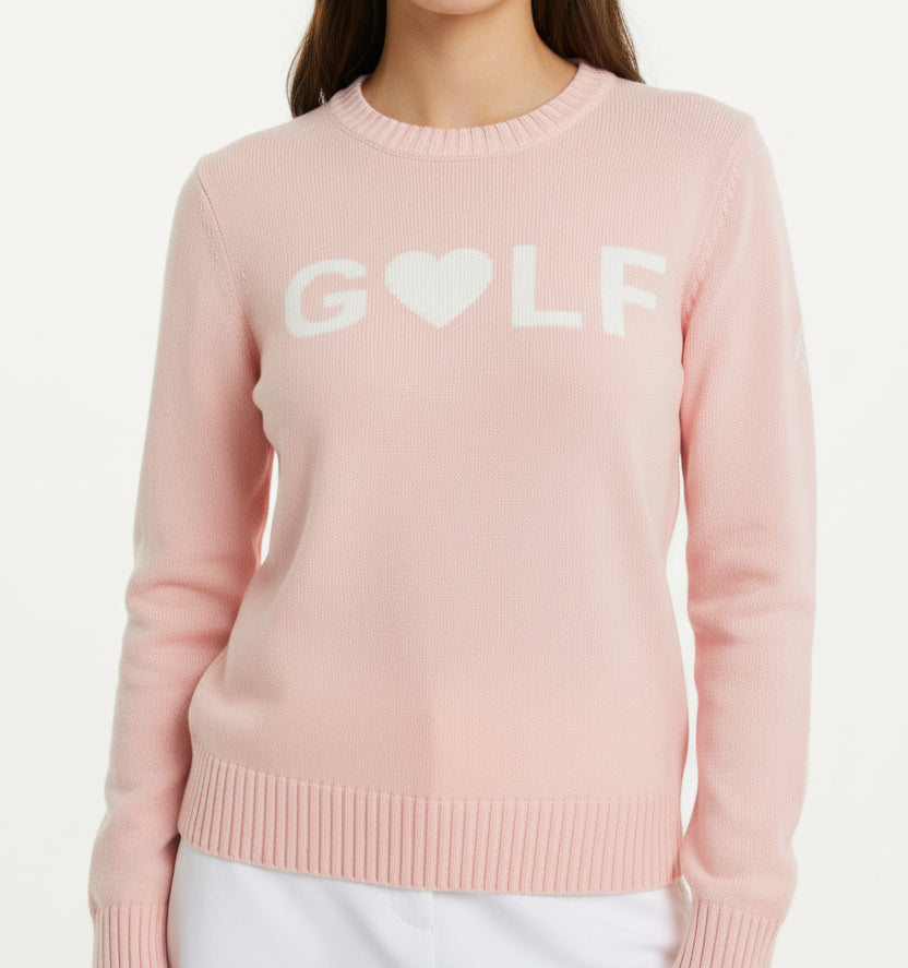 Renwick Women's Golf Sweater Club Heart (w/logo) Pink Size XS