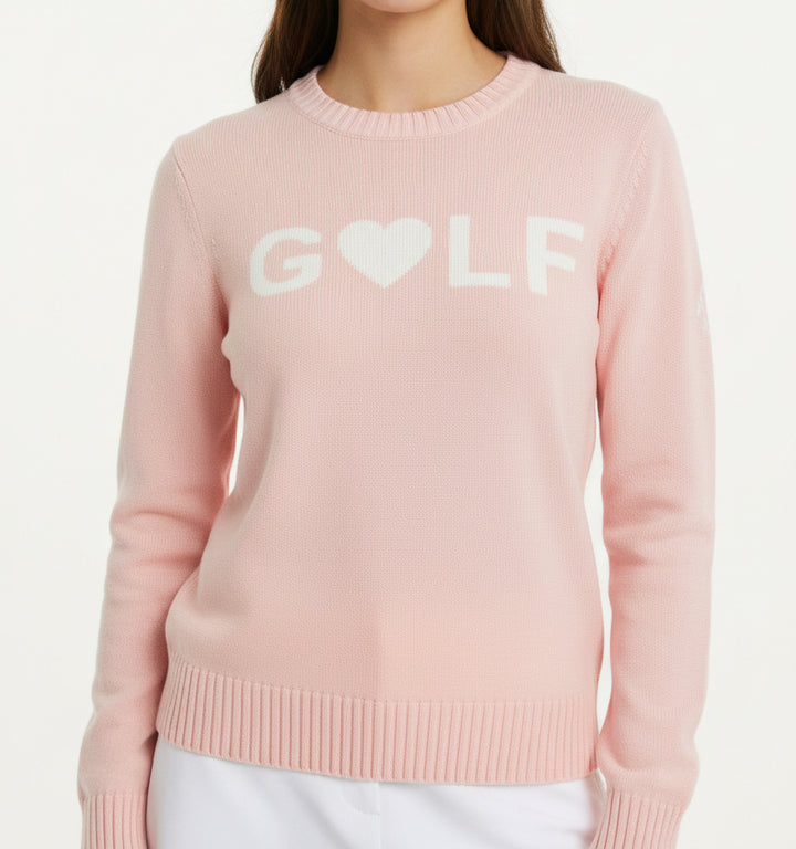 Renwick Women's Golf Sweater Club Heart (w/logo) Pink Size XS