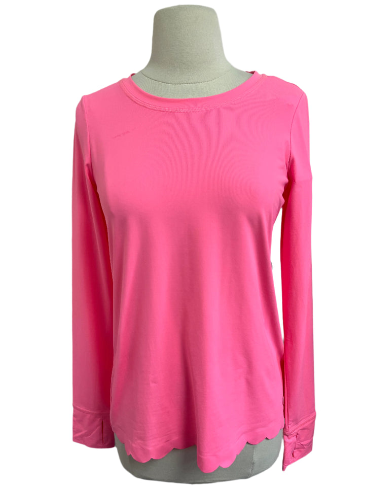 Lilly Pulitzer Luxletic Renay Scallop Sunguard Top - Pink - Skorzie