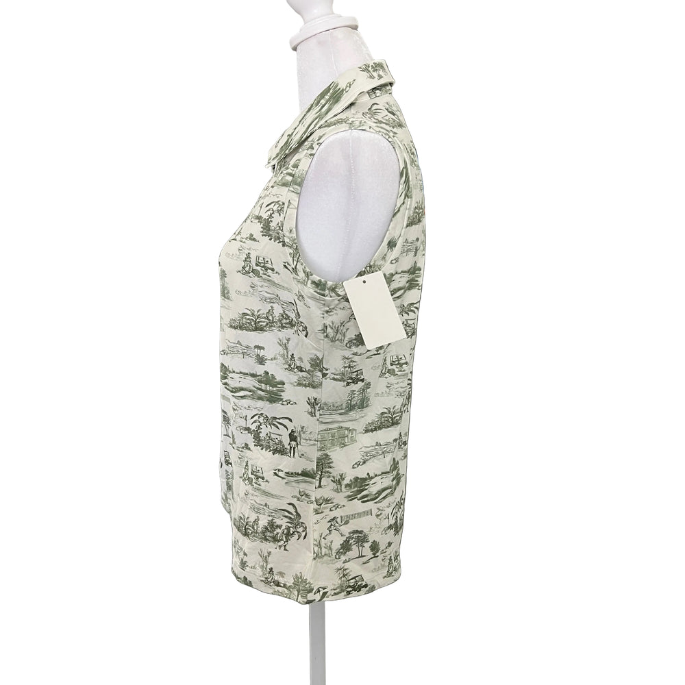 GGBlue Elina Ice Sleeveless Top - Country Club Toile - Small - Skorzie