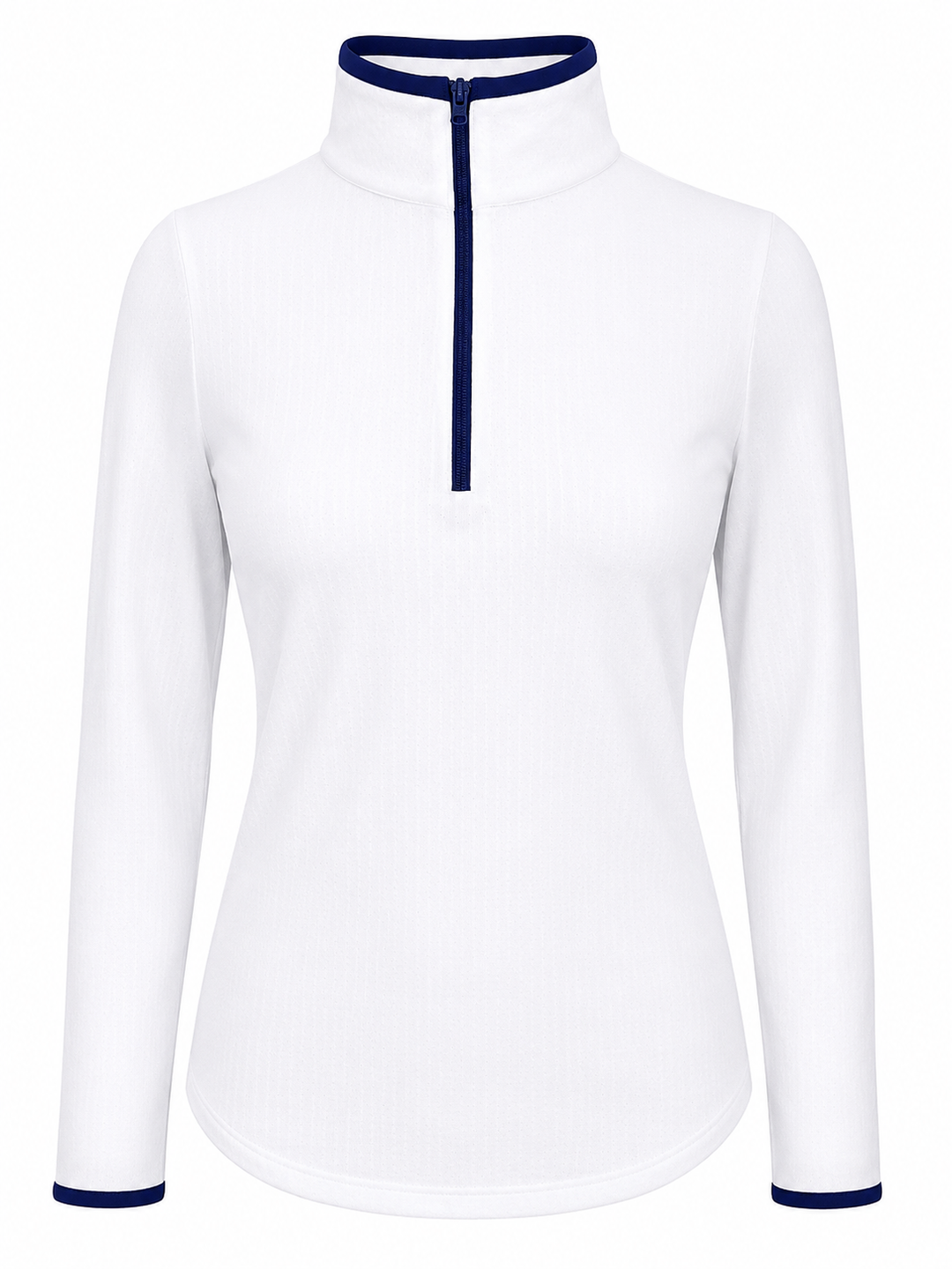 G-Lifestyle Long Sleeve Quarter Zip - White/Navy - XS