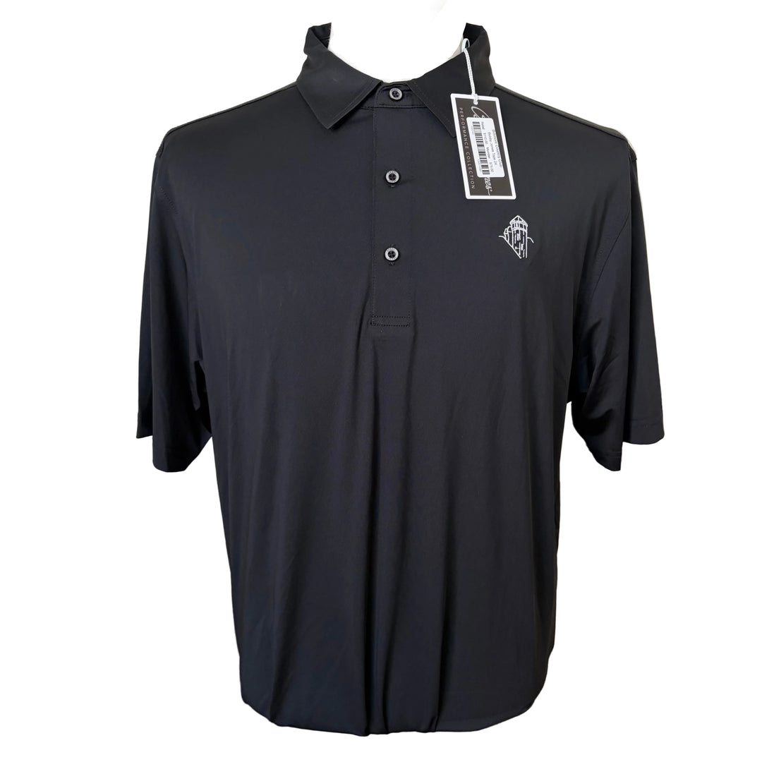 Bobby Jones Performance Jersey Solid Polo (w/ logo) - Black - Large - Skorzie