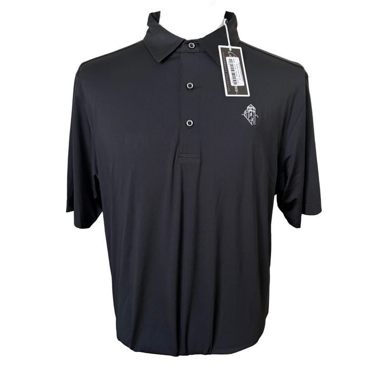 Bobby Jones Performance Jersey Solid Polo (w/ logo) - Black - Large - Skorzie