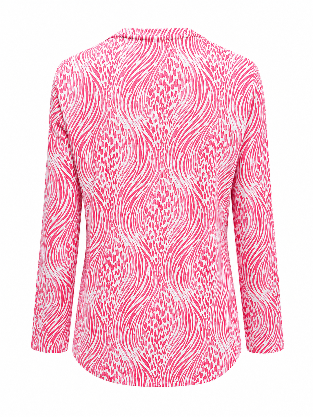 IBKUL Alena Long Sleeve Crew Neck Top - Watermelon Safari