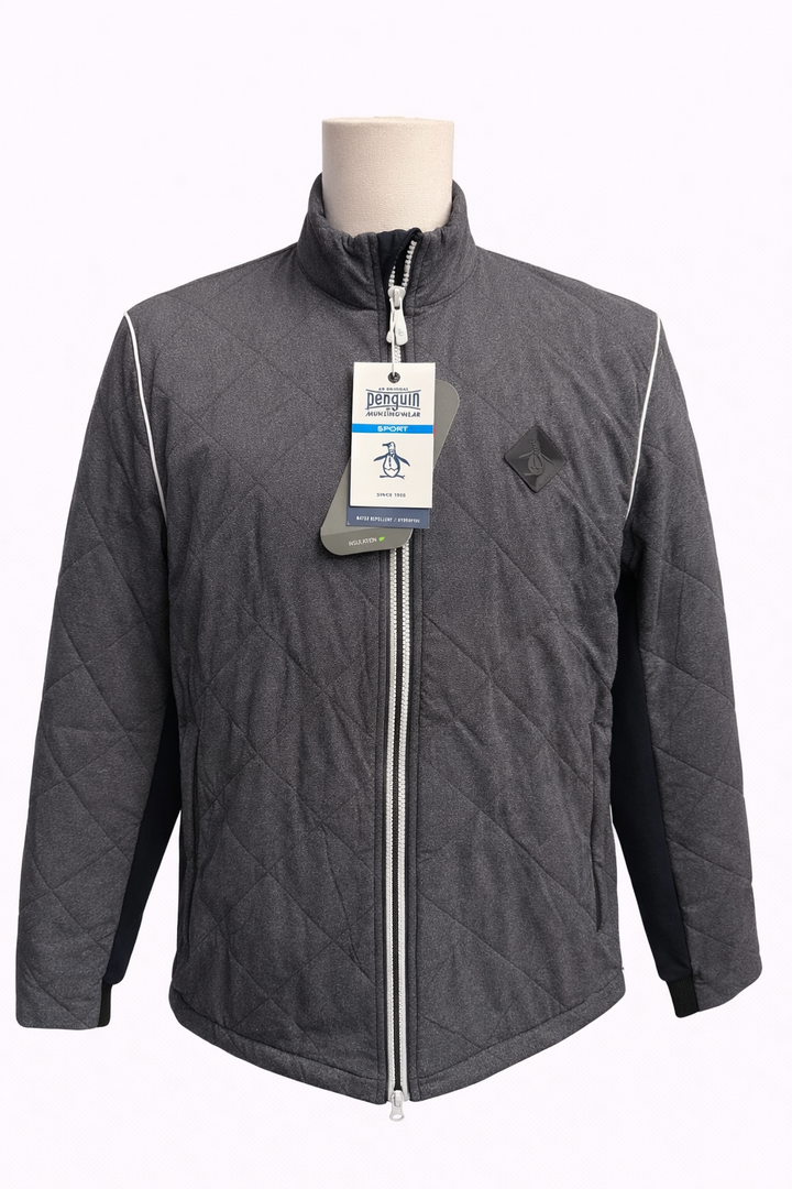 Penguin Insulated Quilted Jacket - Gray/Black - Medium - Skorzie