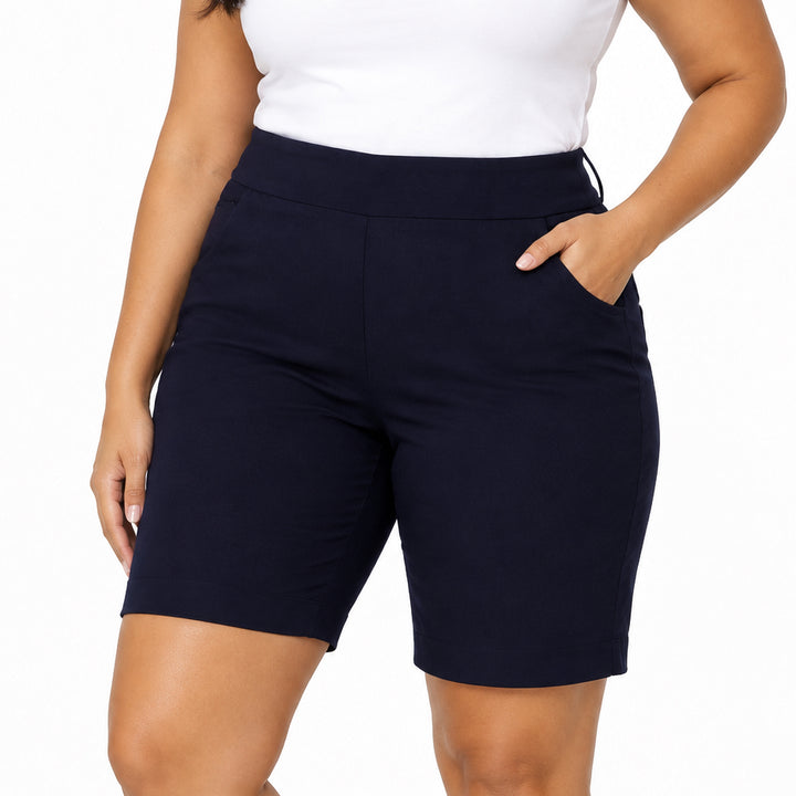 Slimsation Women's Golf Walking Shorts 9" Midnight Blue Size 8