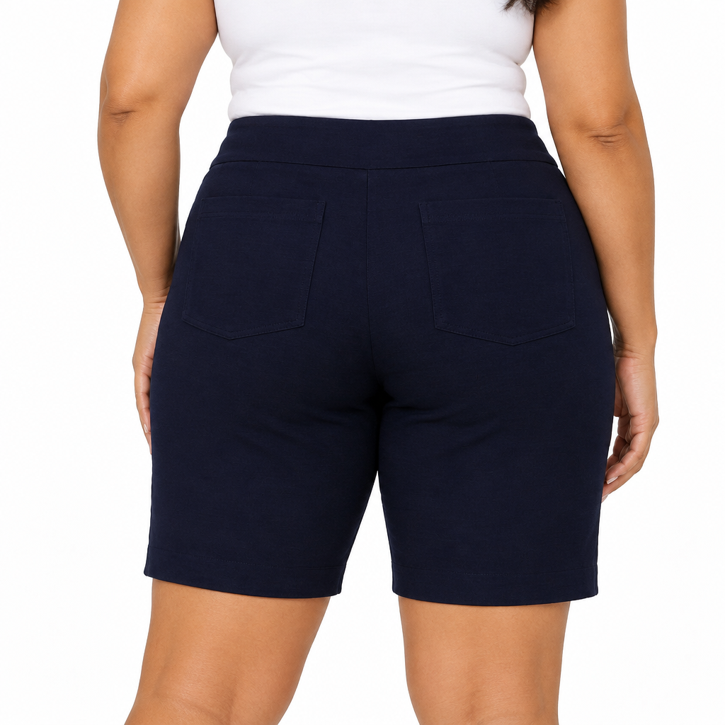 Slimsation Women's Golf Walking Shorts 9" Midnight Blue Size 8