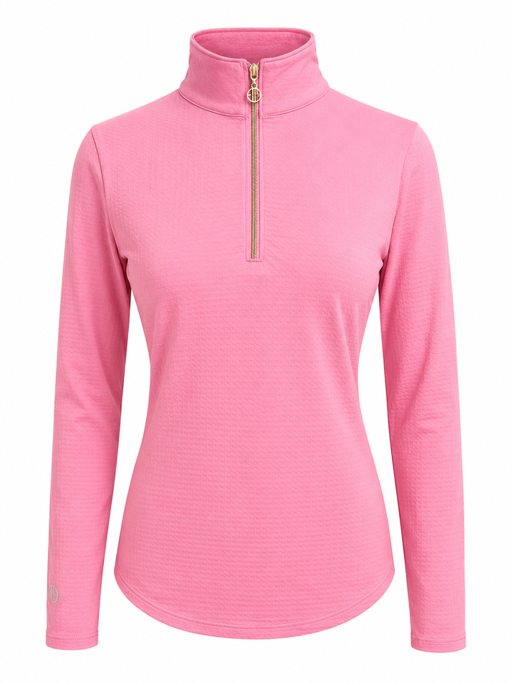G-Lifestyle Long Sleeve Quarter Zip - Palm Beach Pink - Small