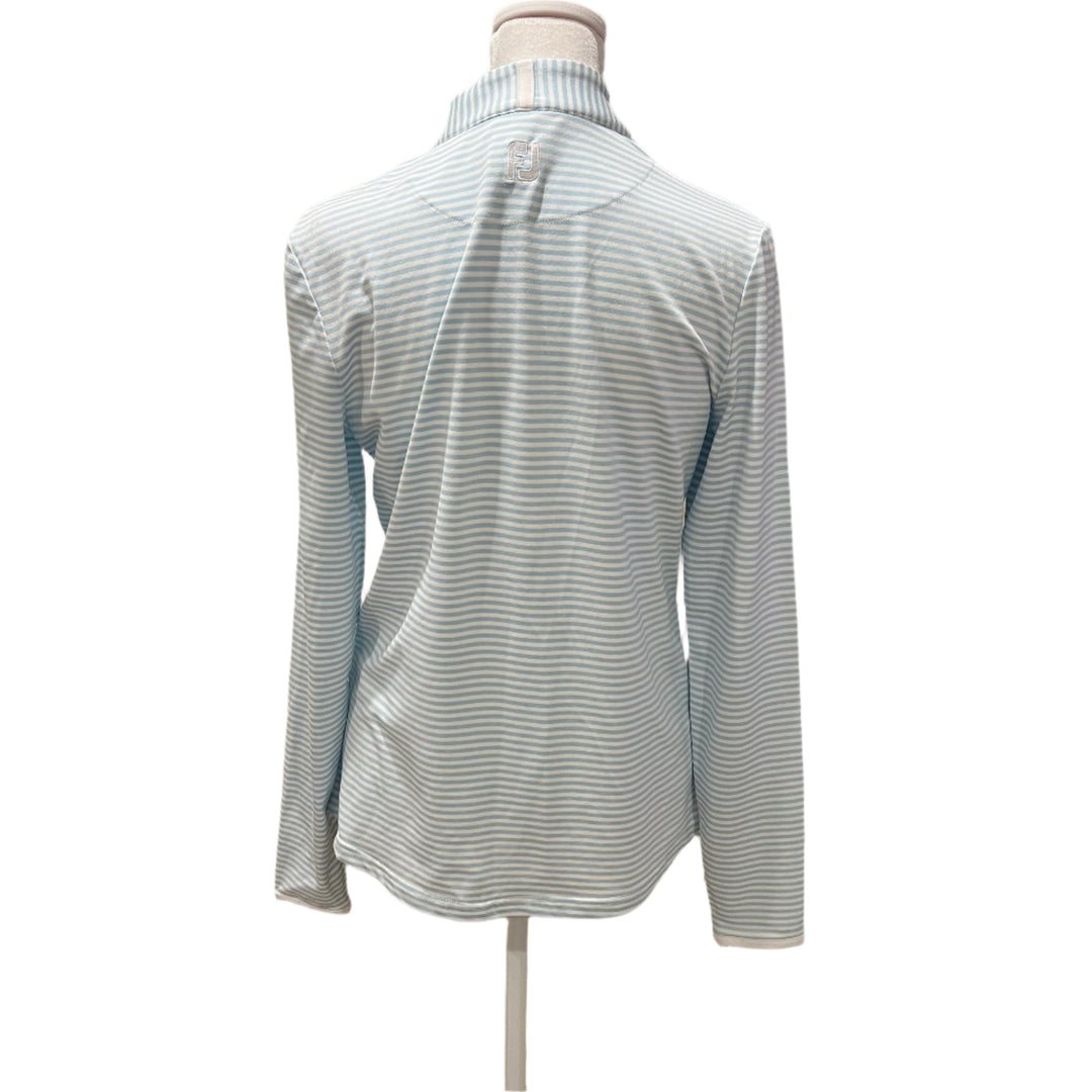 FootJoy 1/2 Zip Tonal Stripe Mid-Layer (w/ logo) - Sky - X-Small - Skorzie