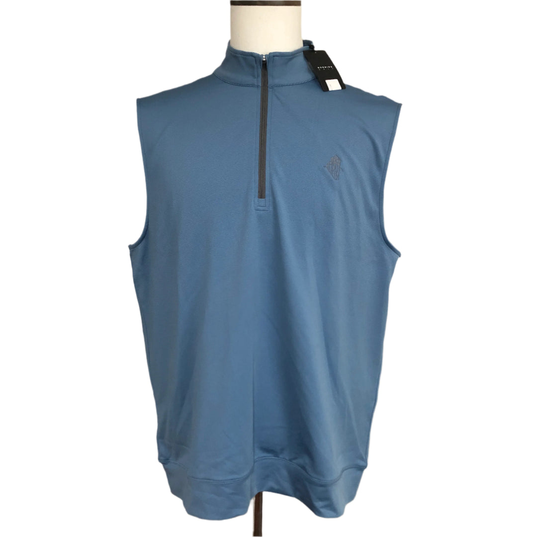 Dunning Golf 1/4 Zip Vest (w/ logo) - Blue - Large - Skorzie