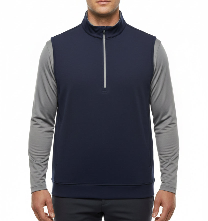 Straight Down Men's Golf Vest Carson New Indigo Size L