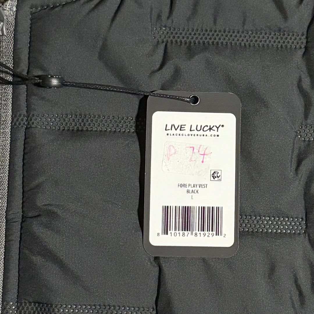 Black Clover Men's Golf Fore Play Vest Black Size L