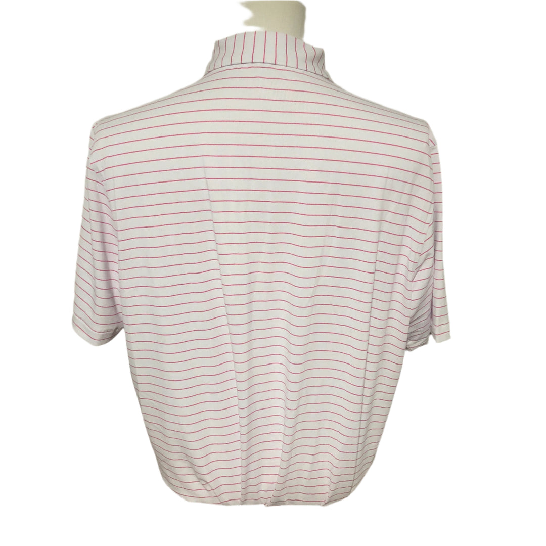 Peter Millar Avent Jersey Polo (w/ logo) - Pink/White - Skorzie