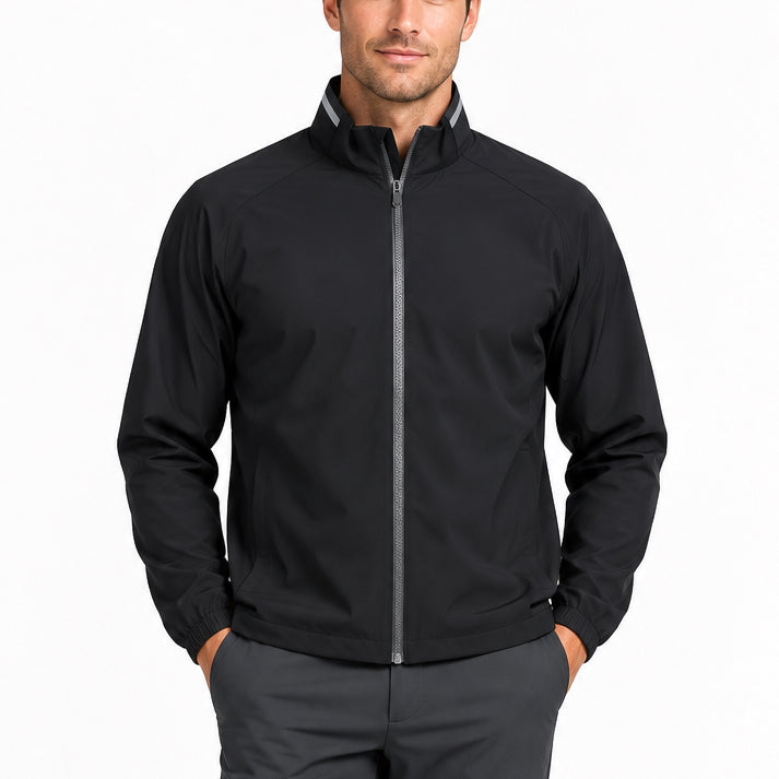 Greg Norman Men's Golf Jacket Scorecard Full-Zip Black Size L