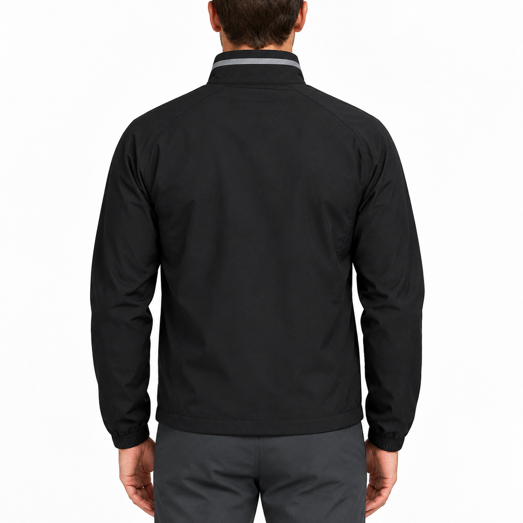 Greg Norman Men's Golf Jacket Scorecard Full-Zip Black Size L