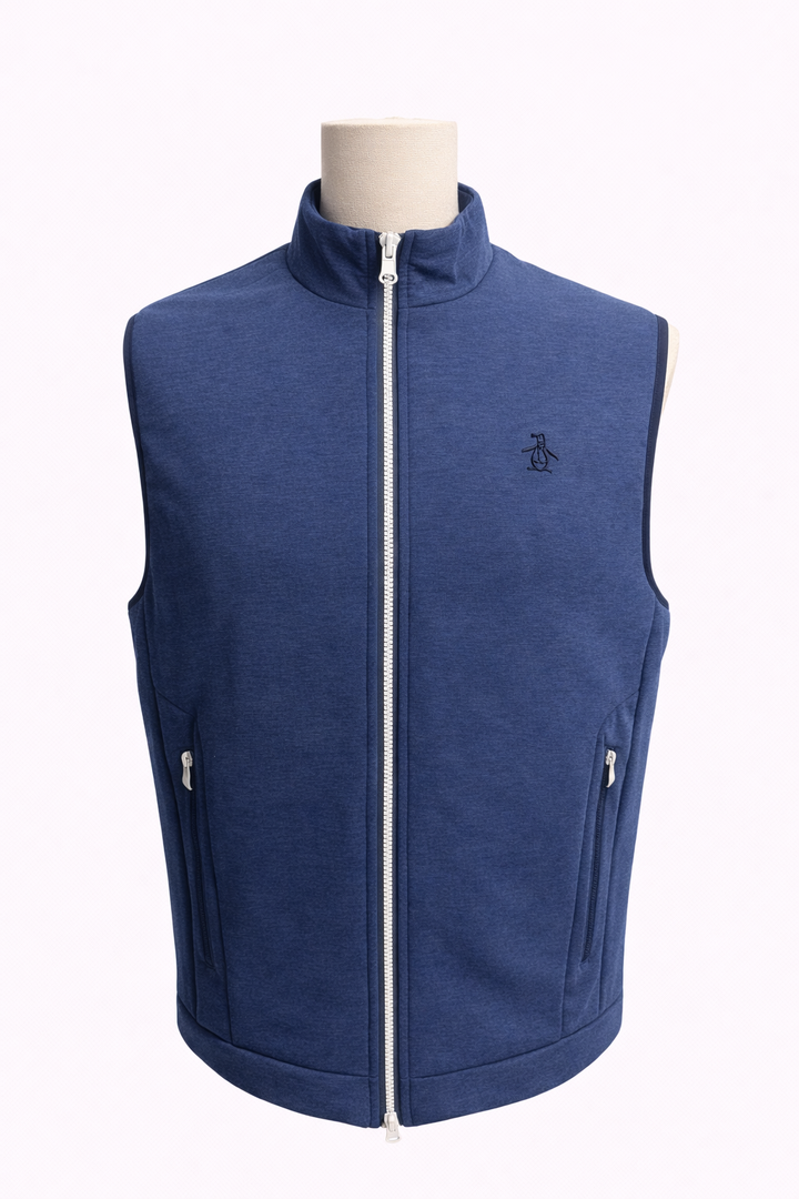 Penguin Navy Full Zip Reversible Vest - Medium - Skorzie