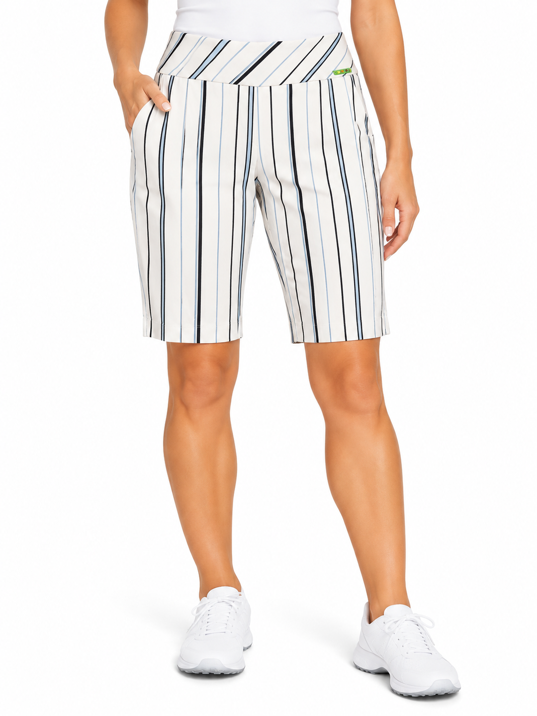 Swing Control Resort Stripe Master 13 Shorts - White/Blue - Size 4
