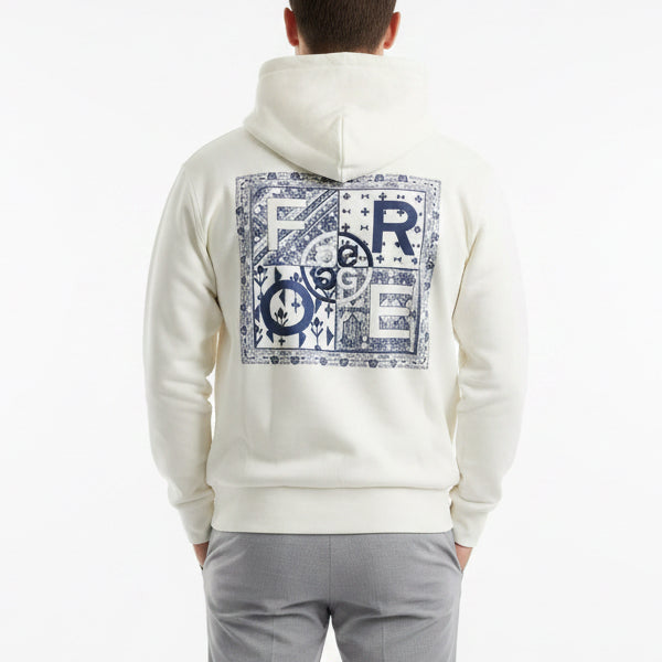 G/FORE Men's Golf Hoodie Four Corners Cotton Blend Scuba Chalk White Size M