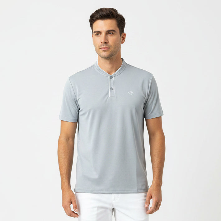 Original Penguin Men's Tennis Polo Button Stand Collar Quarry Size M