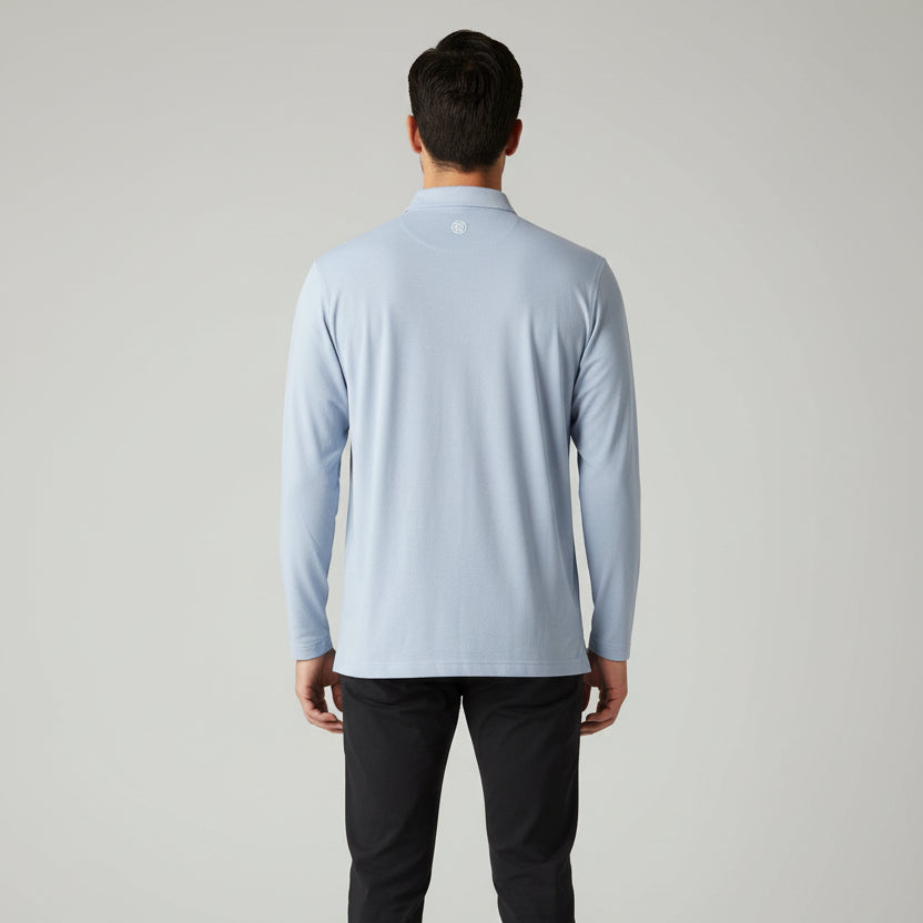G/FORE Men's Polo Delta Dot Jacquard Long Sleeve Baja Size M