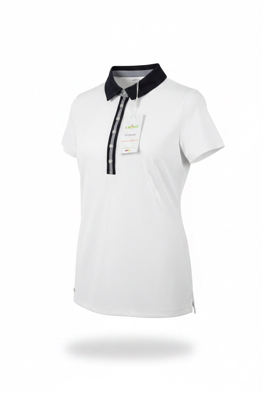 Swing Control Contrast S/S Velocity Polo - White - X-Small - Skorzie
