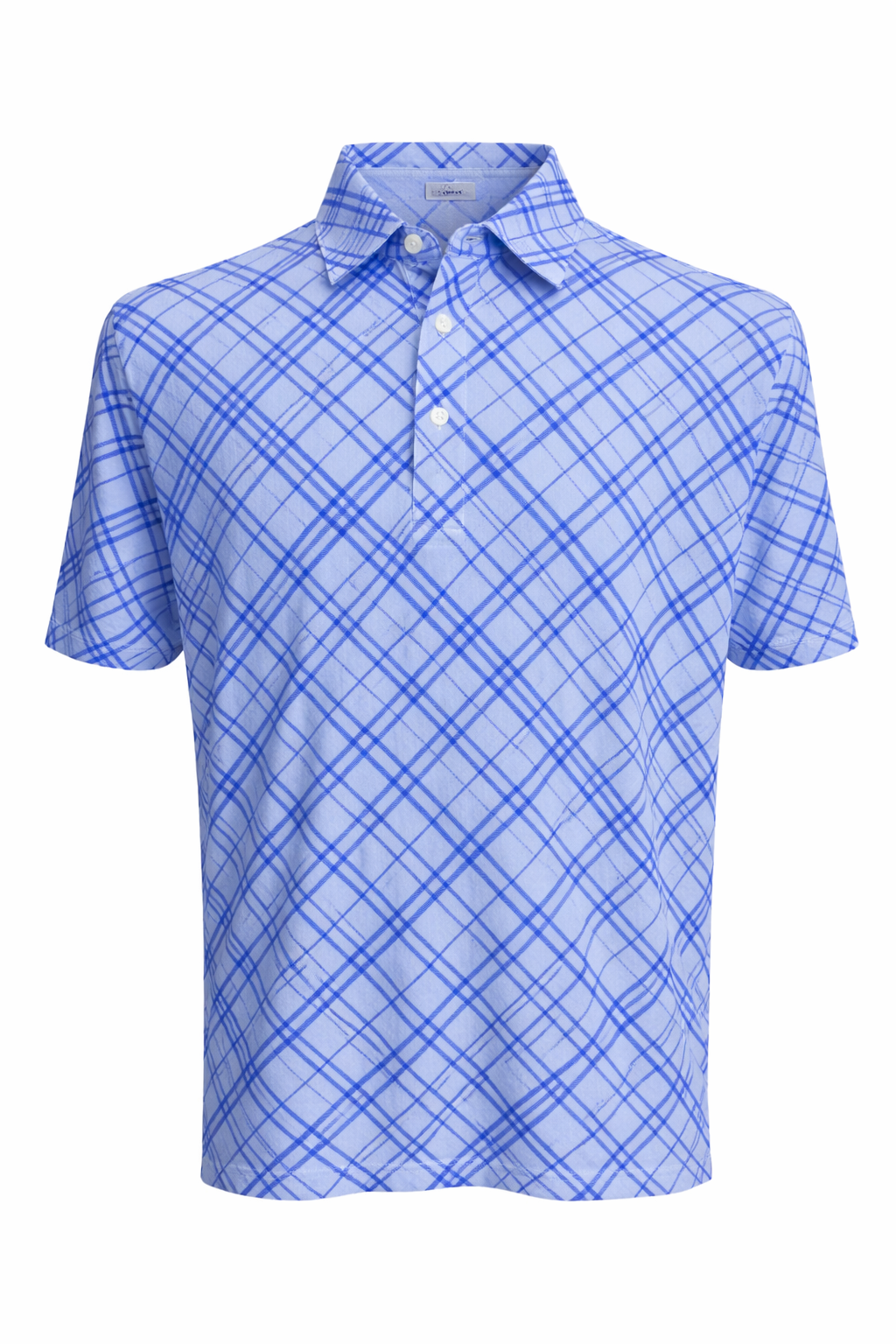 IBKUL Tony Print Short Sleeve Polo - Blue - Large - Skorzie