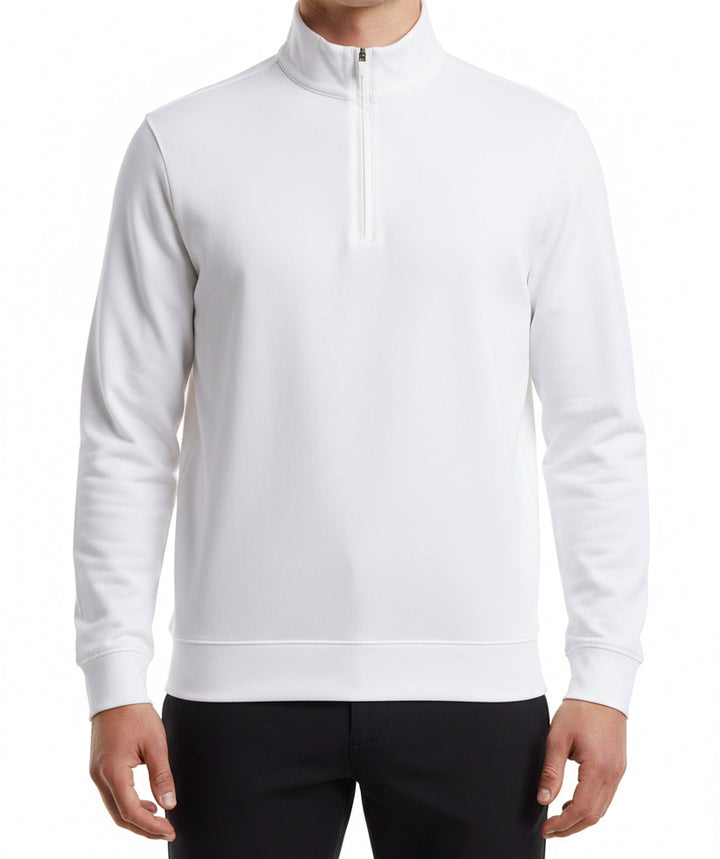 G/FORE Men's Golf Pullover Soft Touch Jersey 1/4 Zip Snow Size M