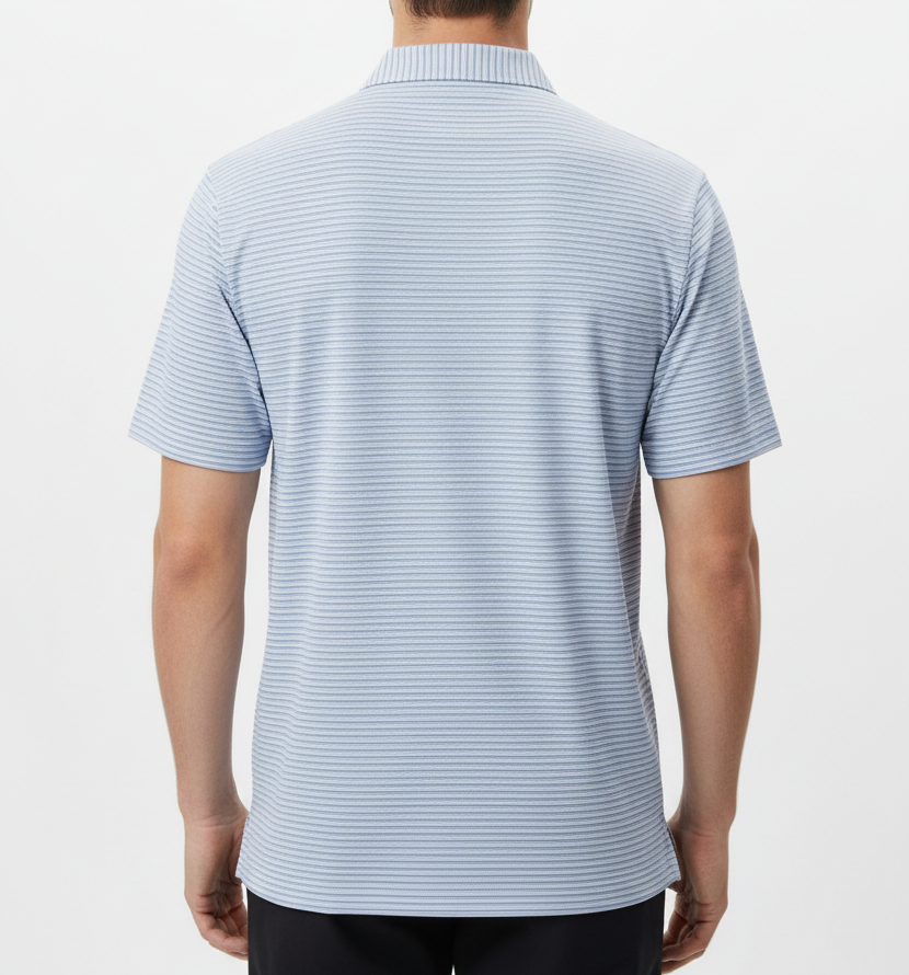 Straight Down Men's Golf Polo Channel Stripe Nantucket Size L
