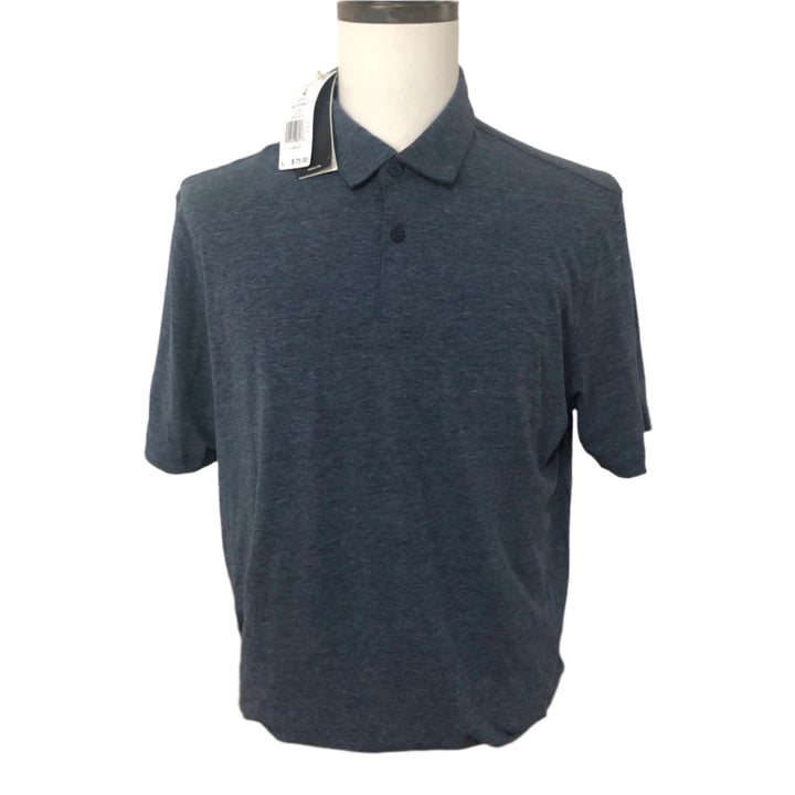 Adidas Go-To Polo (w/ logo) - Heathered Navy - Large - Skorzie
