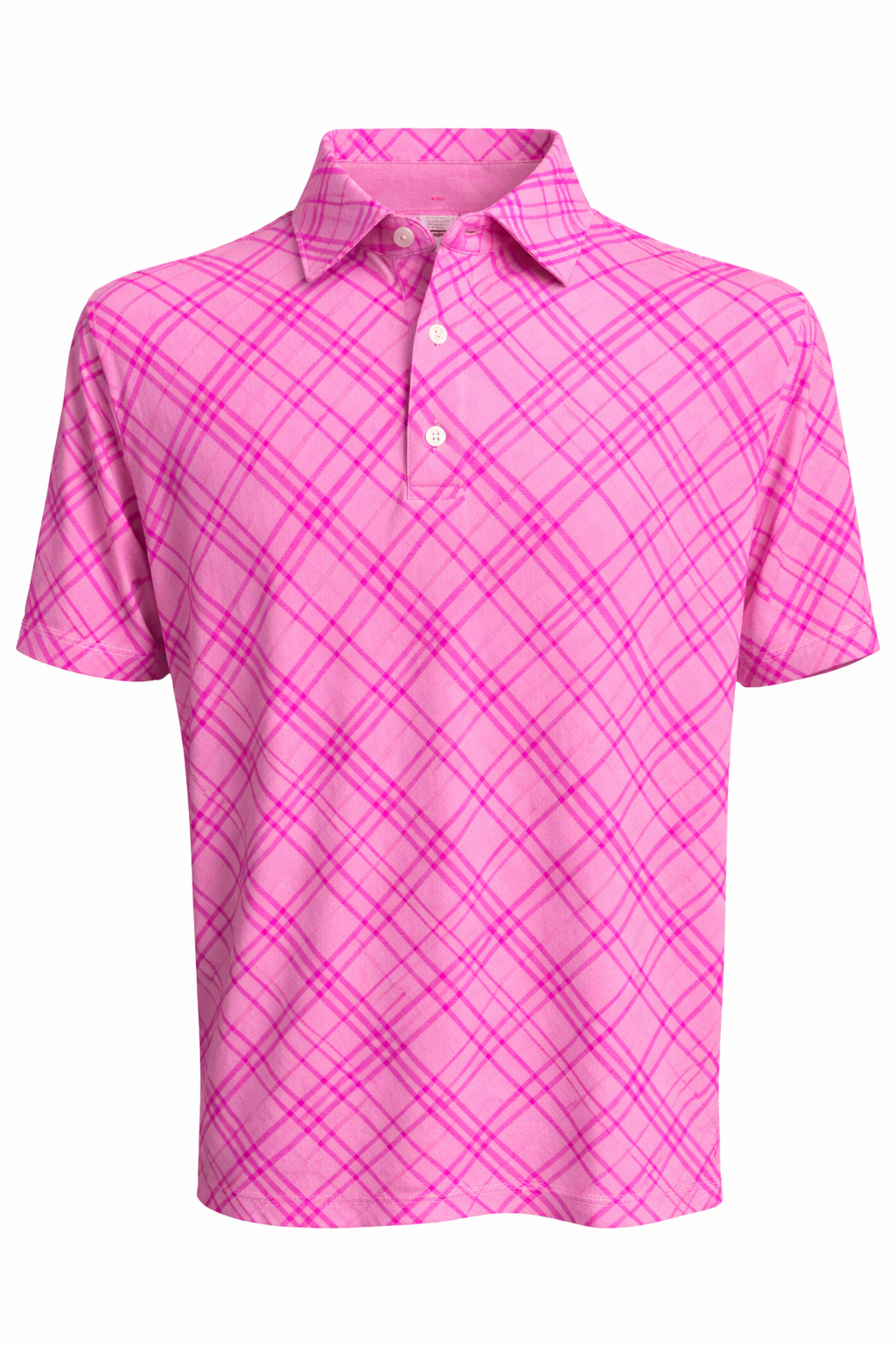 IBKUL Tony Print Short Sleeve Polo - Pink - Large - Skorzie