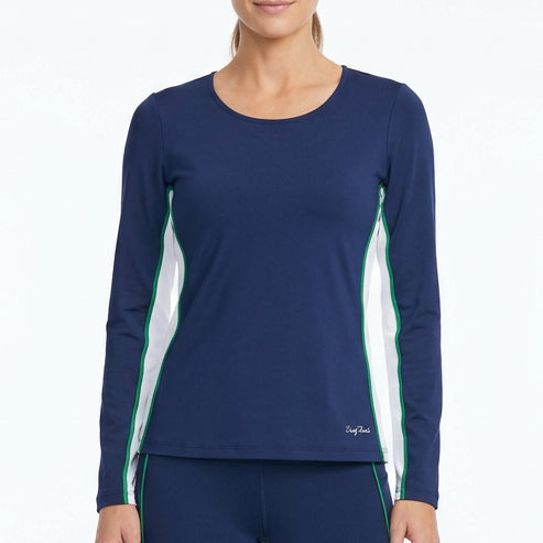 L'oeuf Poche Women's Tennis L/S Tee Breezy Navy Size XS