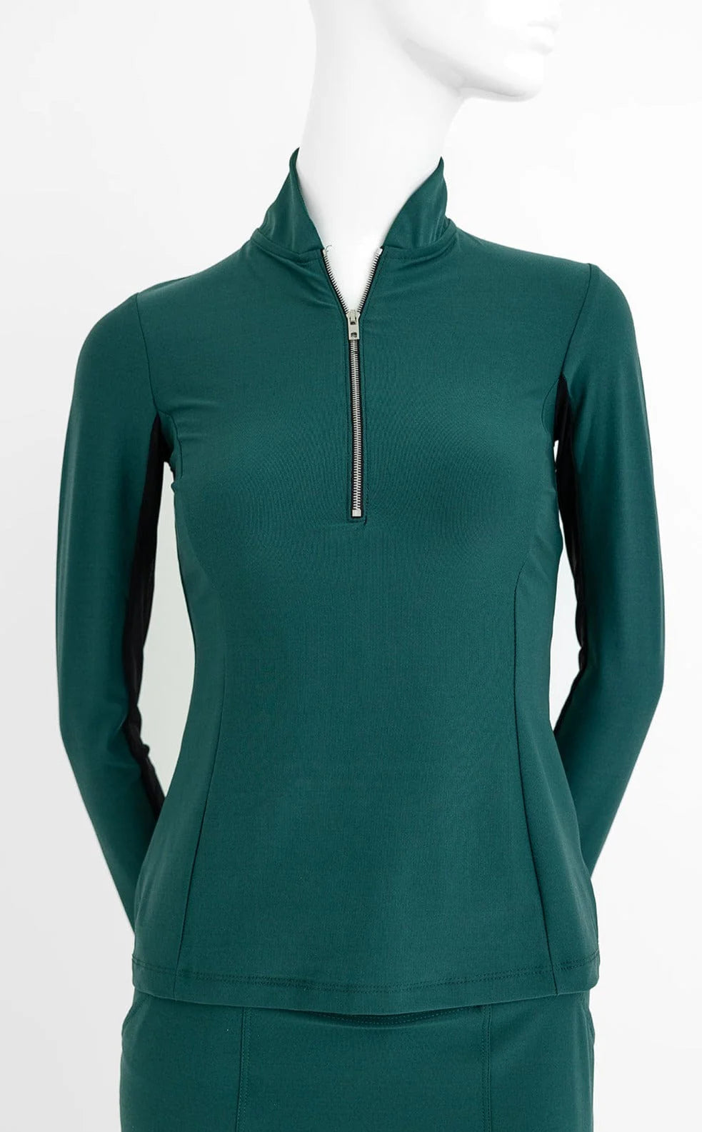 Amy Sport Katelyn Longsleeve Top - Dark Green - Skorzie