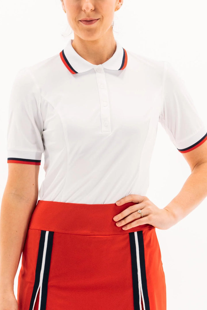 Foray Golf America Short Sleeve Polo - White - XX-Small - Skorzie