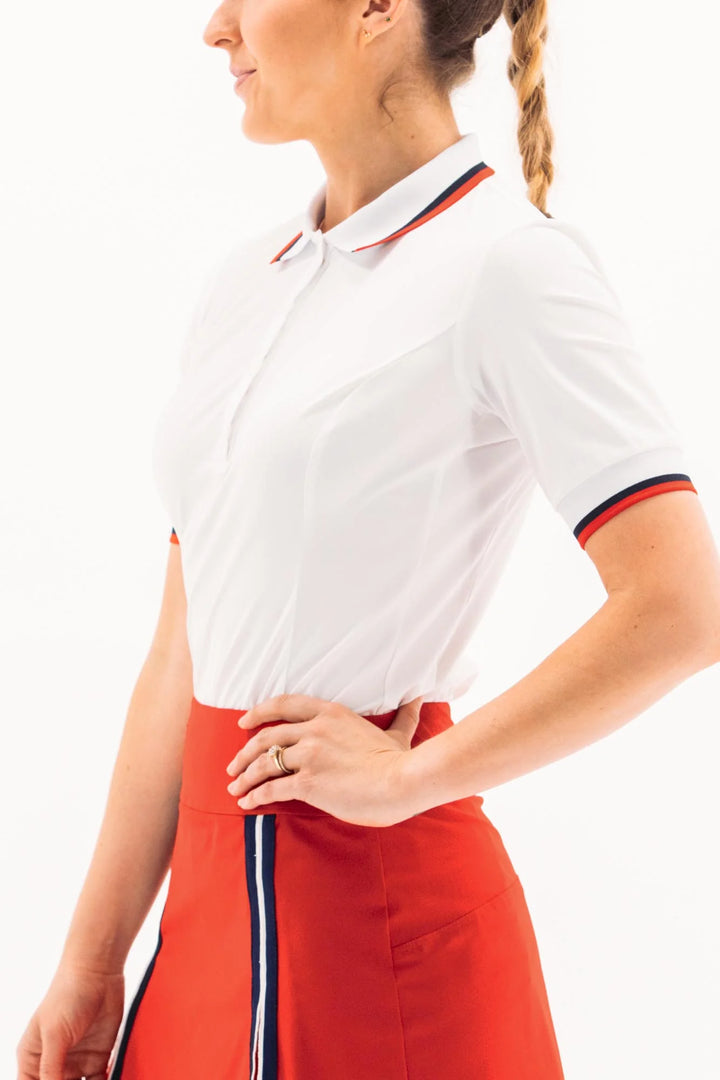 Foray Golf America Short Sleeve Polo - White - XX-Small - Skorzie