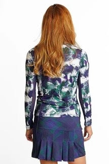 Amy Sport Katelyn Long Sleeve Top - Dark Watch Abstract - Skorzie