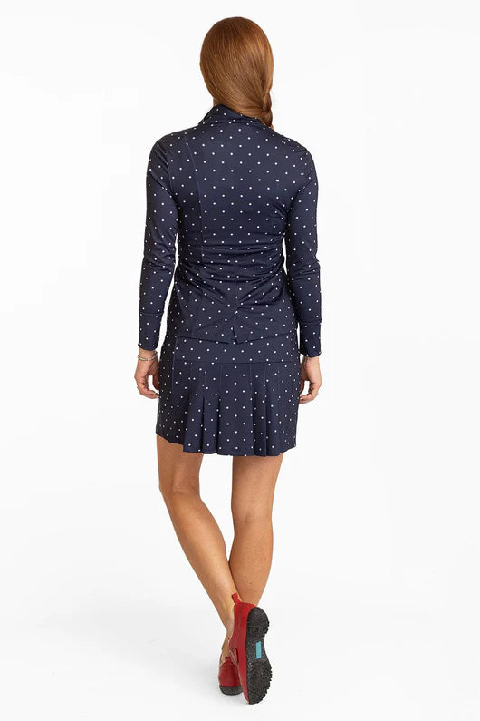 Amy Sport Marisa Pleated Skort 16" - White Navy Flame - Skorzie