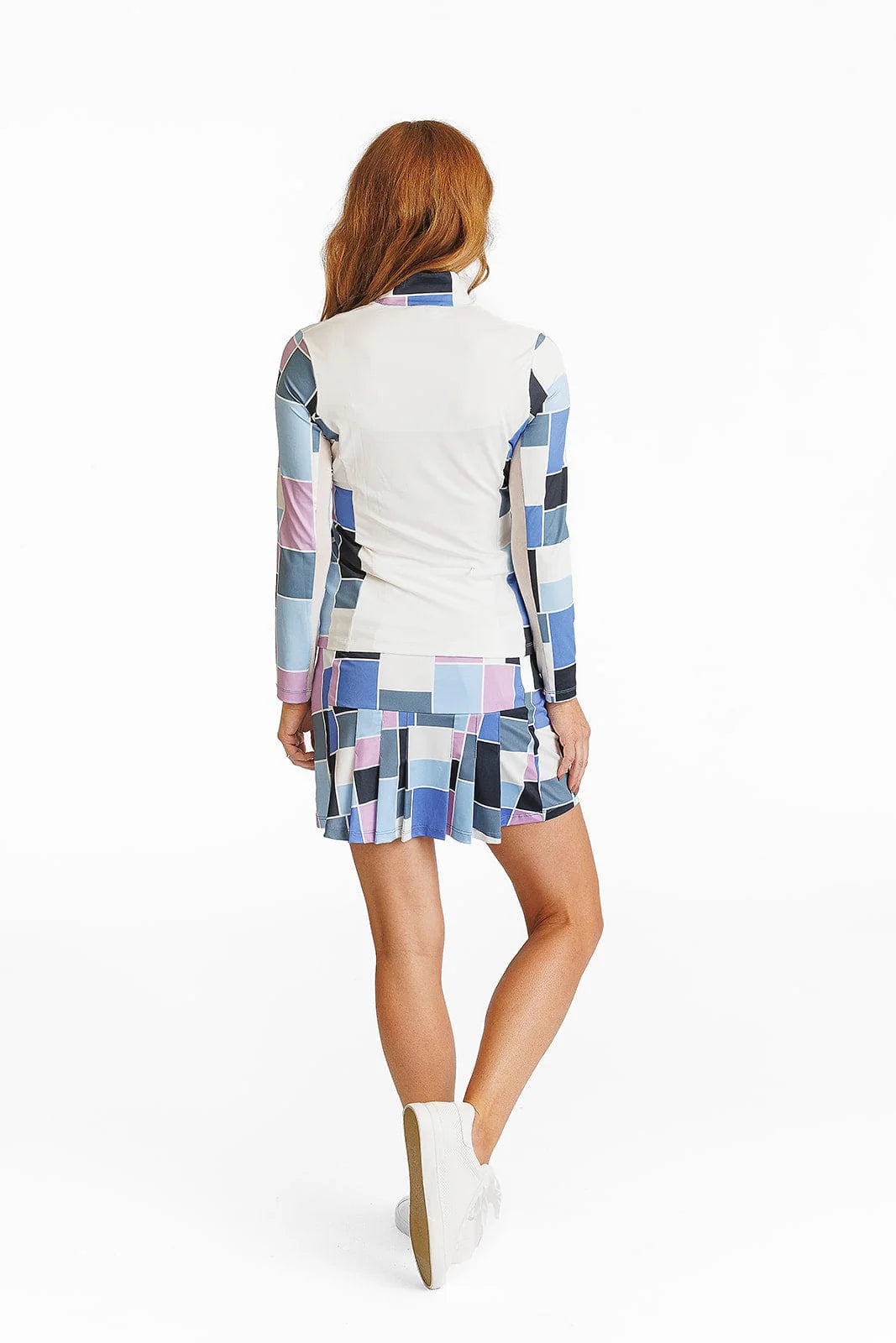 Amy Sport Marisa Pleated Skort 18" - Color Block