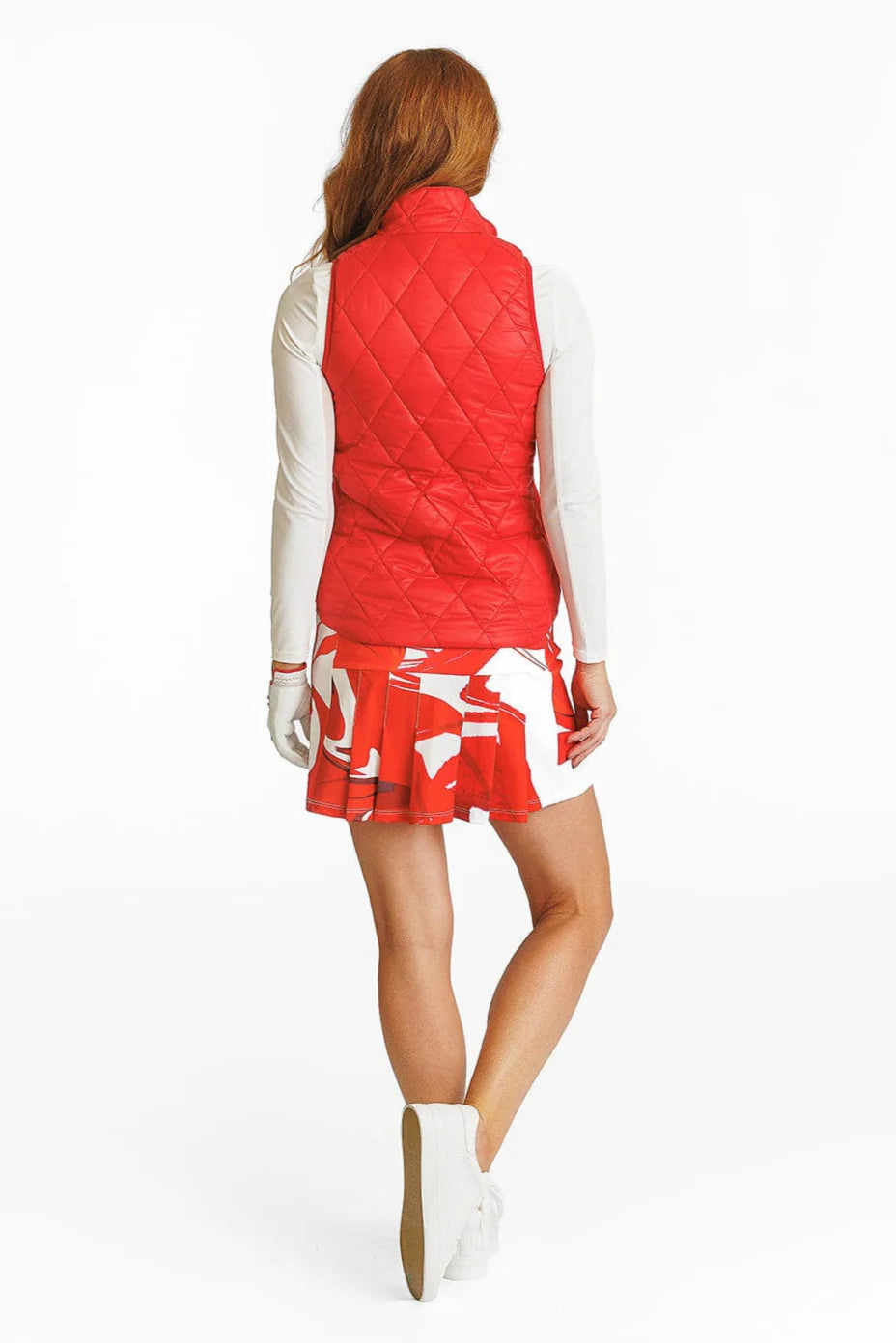 Amy Sport Womens AJ Zip Vest - Cherry Quilted