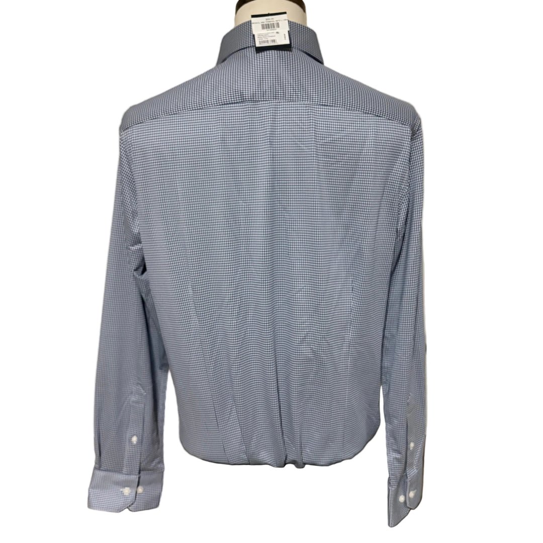 Mizzen + Main Trim Fit Halyard L/S Dress Shirt - Navy Gingham - Large